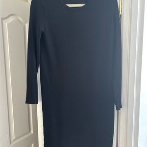 Zara Classic Black Long Sleeve Dress midi -Body con w/stretch